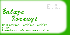 balazs korenyi business card